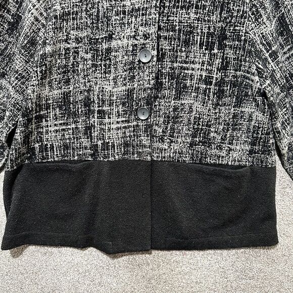 Terra SJ Apparel Blazer Jacket L Black Gray Button Up Mock Neck Office Casual - Picture 4 of 12